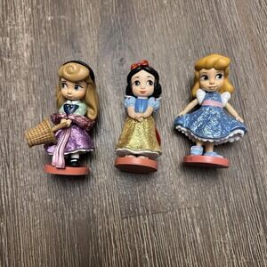 Disney Animators Mini Princess Figurines Lot Snow White Aurora Cinderella Topper